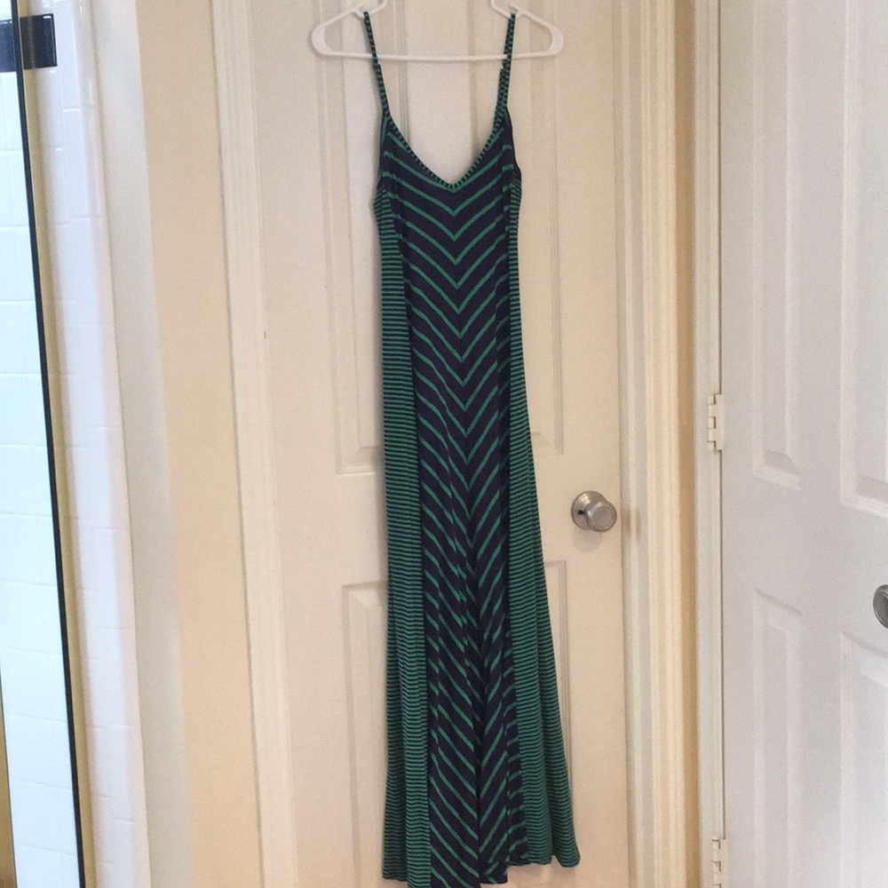 Puella Green and Navy Stripe Dress